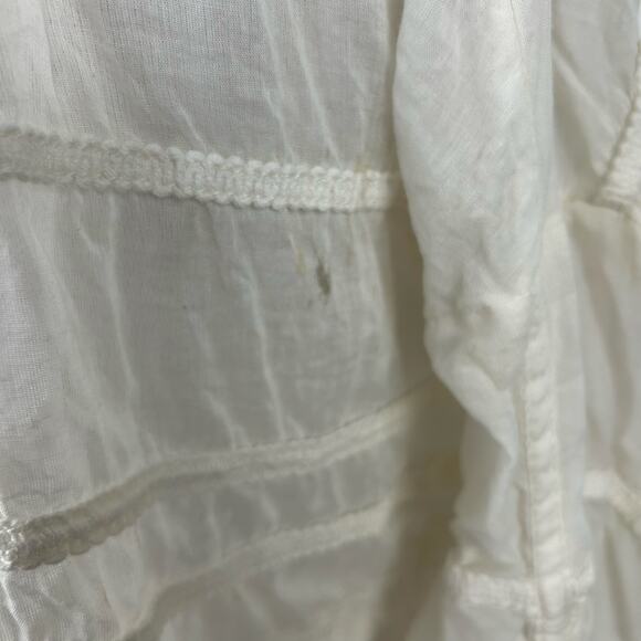 Free People Women Oversized Top Blouse White Boho Romantic Feminine Size Small - Picture 11 of 11